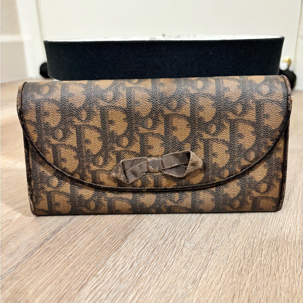 Vintage Christian Dior Monogram Coated Canvas Continental Wallet🤎